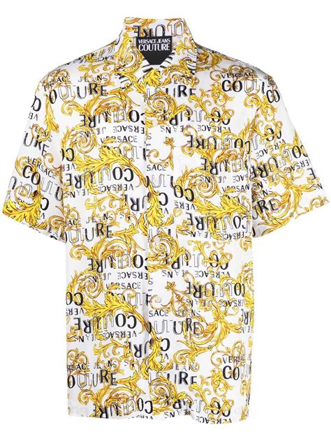 versace shirt baroque|short sleeved baroque shirt.